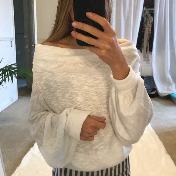 Free People Tops - White off the shoulder sweater